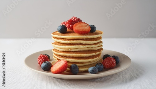 Pancakes with fresh berries  photo