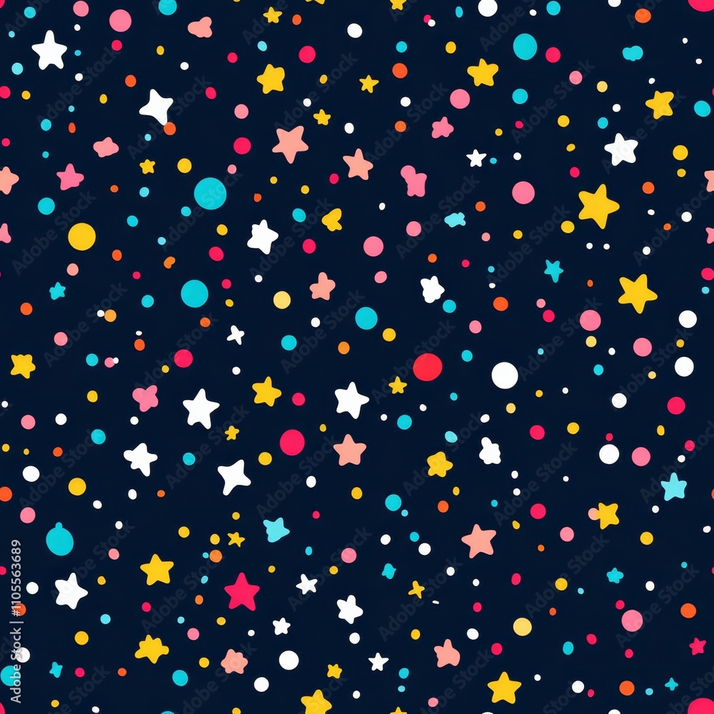 Colorful Stars and Circles Pattern Design Colorful Stars and Circles Pattern Design