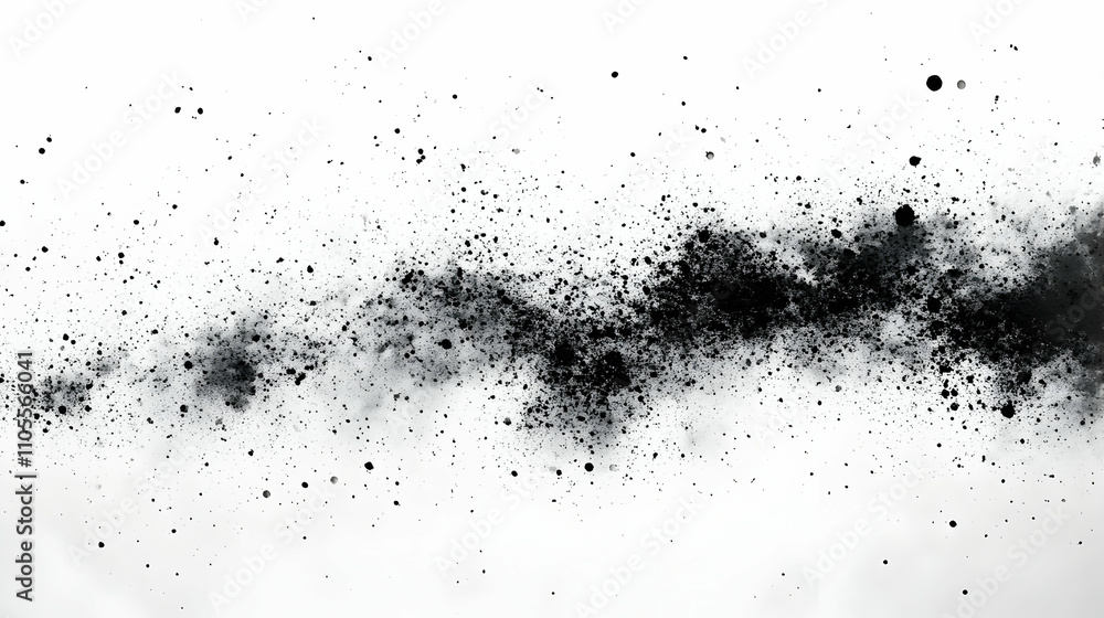 Abstract Black Ink Splashes on White: Grunge Texture Abstract Black Ink Splashes on White: Grunge Texture