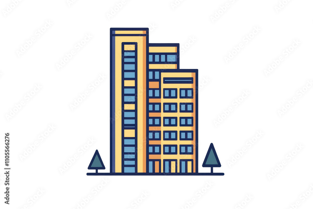 A stylized illustration of modern buildings with varying heights, featuring large windows and geometric shapes. A stylized illustration of modern buildings with varying heights, featuring large windows and geometric shapes.