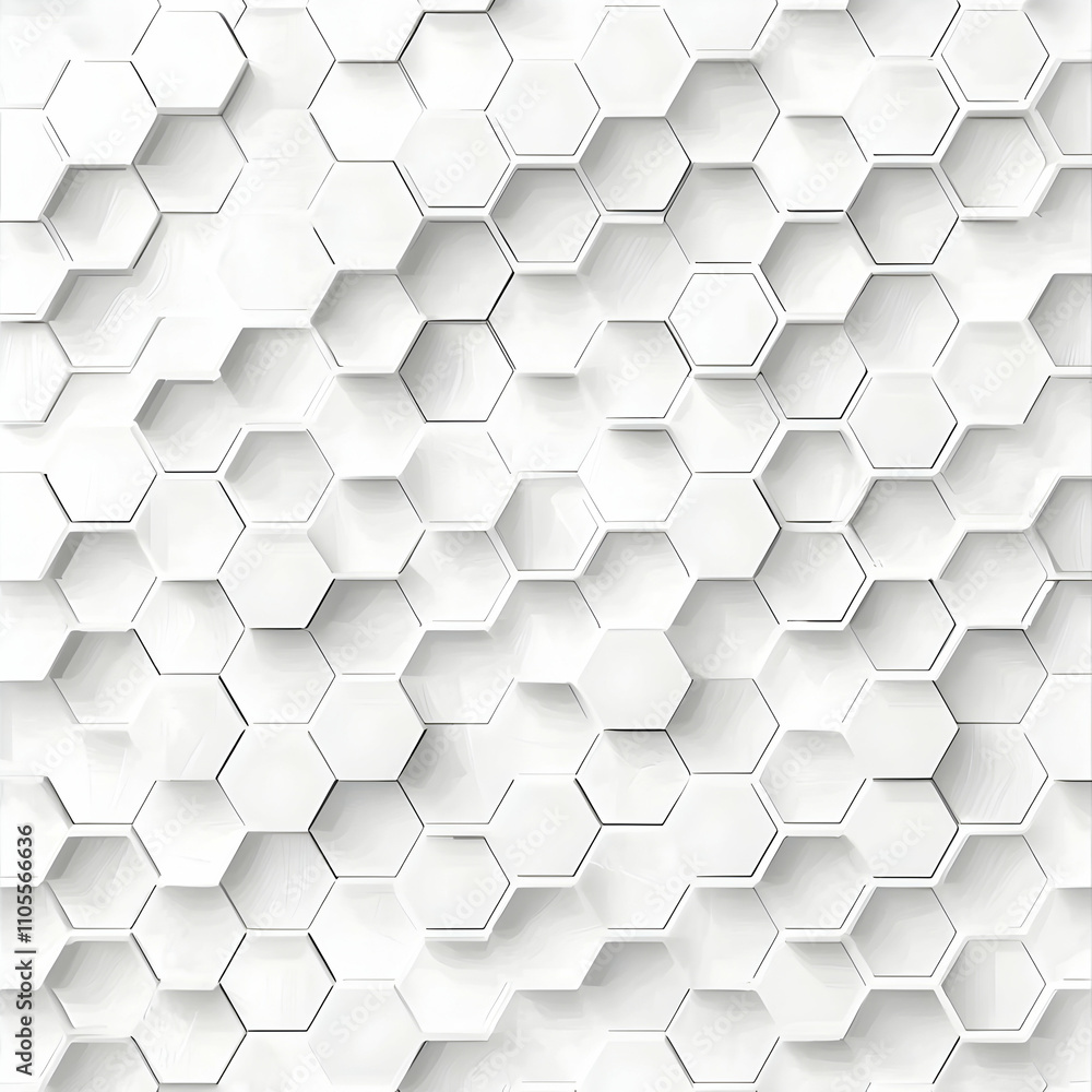 Naklejka premium Abstract white background with hexagonal patterns. Background of geometric shapes for design, concept, and technology 