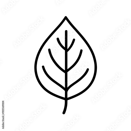 Leaf icon in minimalist line design