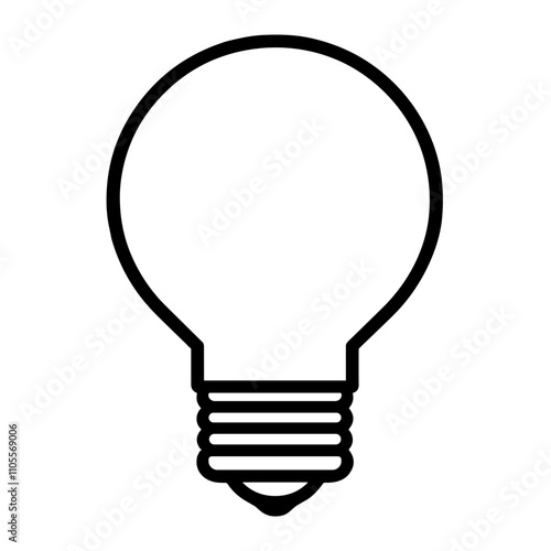 Light bulb icon in simple line design