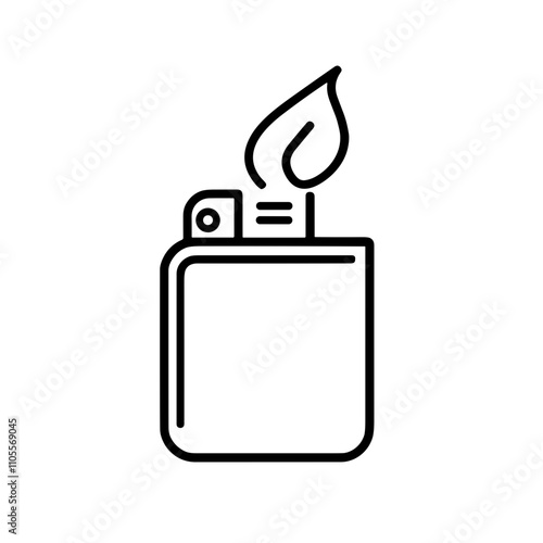 Lighter icon with flame in outline style