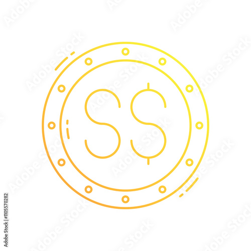 Singaporean dollar vector icon