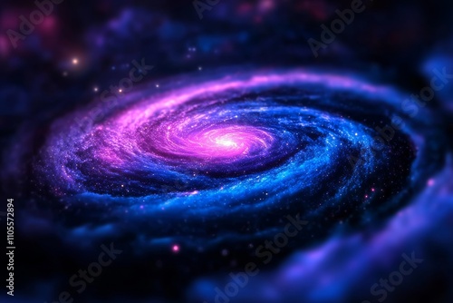 Wallpaper Mural Stunning Spiral Galaxy with Vivid Purple and Blue Colors in Outer Space Torontodigital.ca