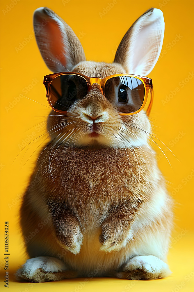 Cool Rabbit in Sunglasses - Adorable Pet Photo Cool Rabbit in Sunglasses - Adorable Pet Photo