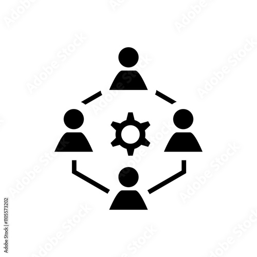 People connection with gear icon. Training and Workshop icon vector. business icon isolated on white background