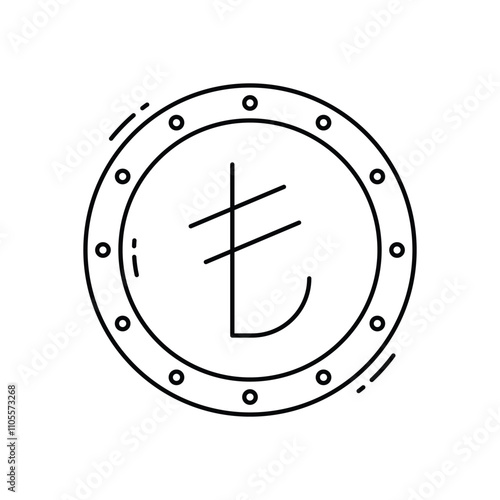 Turkish lira vector icon