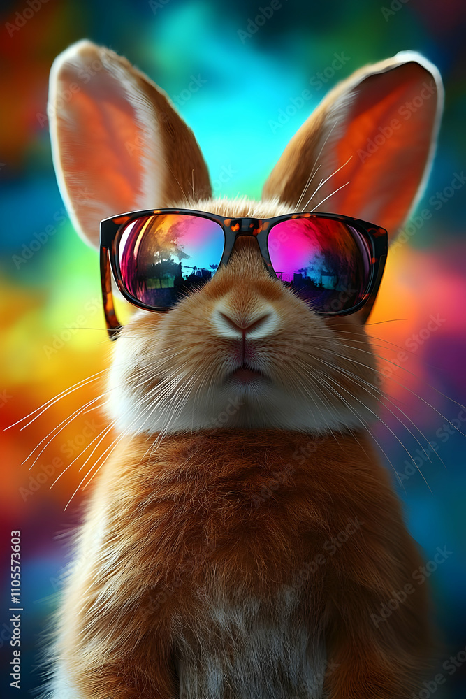Cool Rabbit Illustration with Sunglasses Cool Rabbit Illustration with Sunglasses