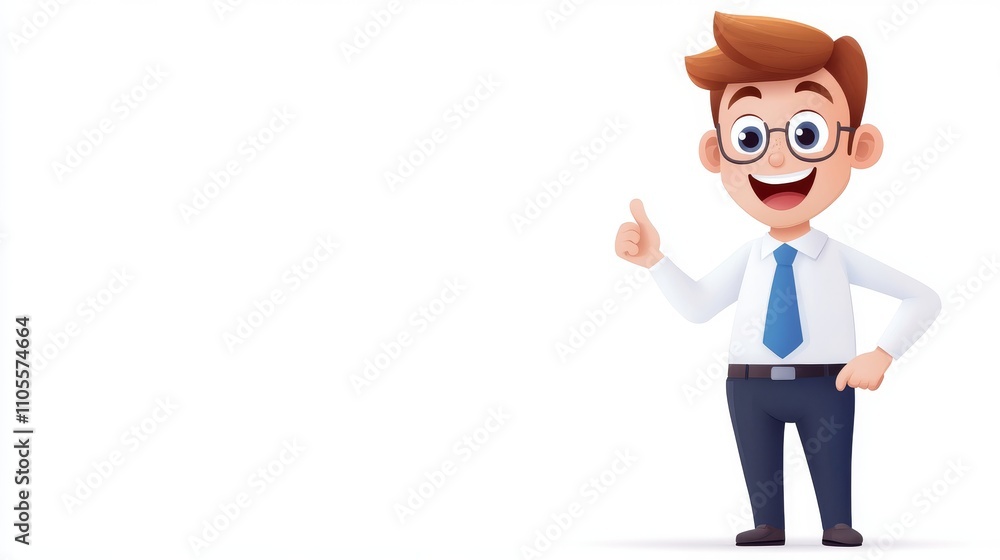 Cartoon Businessman Showing Thumbs Up in Playful Style Design Cartoon Businessman Showing Thumbs Up in Playful Style Design
