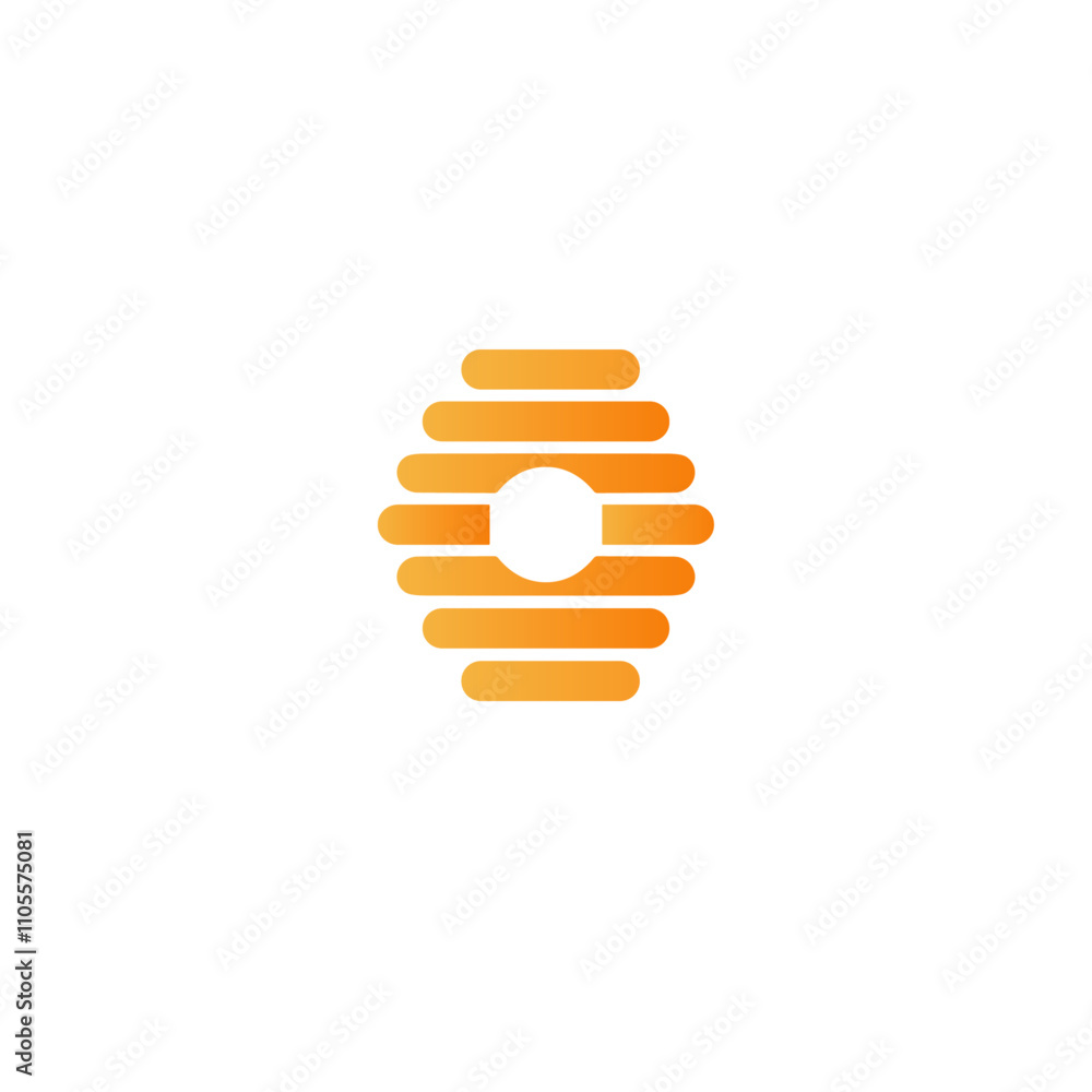Bee hive icon logo flat vector design Bee hive icon logo flat vector design