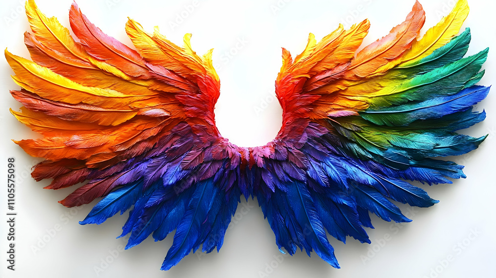 Rainbow Wings: Vivid Hues & Textured Feathers Art Rainbow Wings: Vivid Hues & Textured Feathers Art