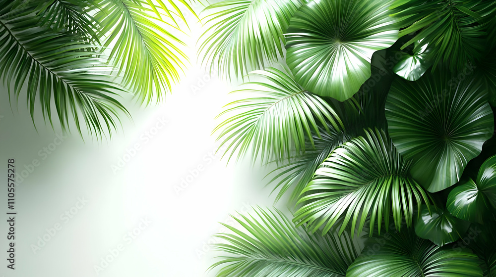 Lush Green Tropical Foliage: Palm Leaves & Plants Lush Green Tropical Foliage: Palm Leaves & Plants