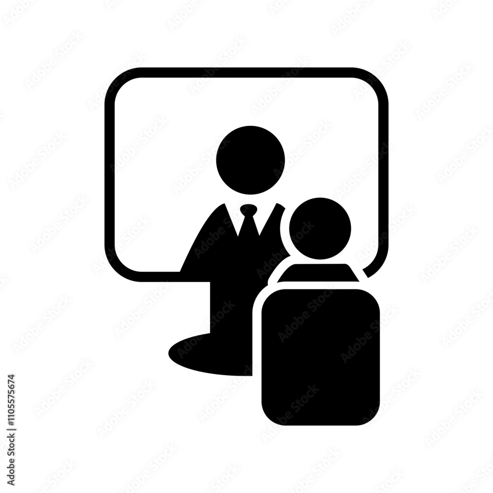People Online Learning. People and Monitor icon. Training and Workshop icon vector. business icon isolated on white background People Online Learning. People and Monitor icon. Training and Workshop icon vector. business icon isolated on white background