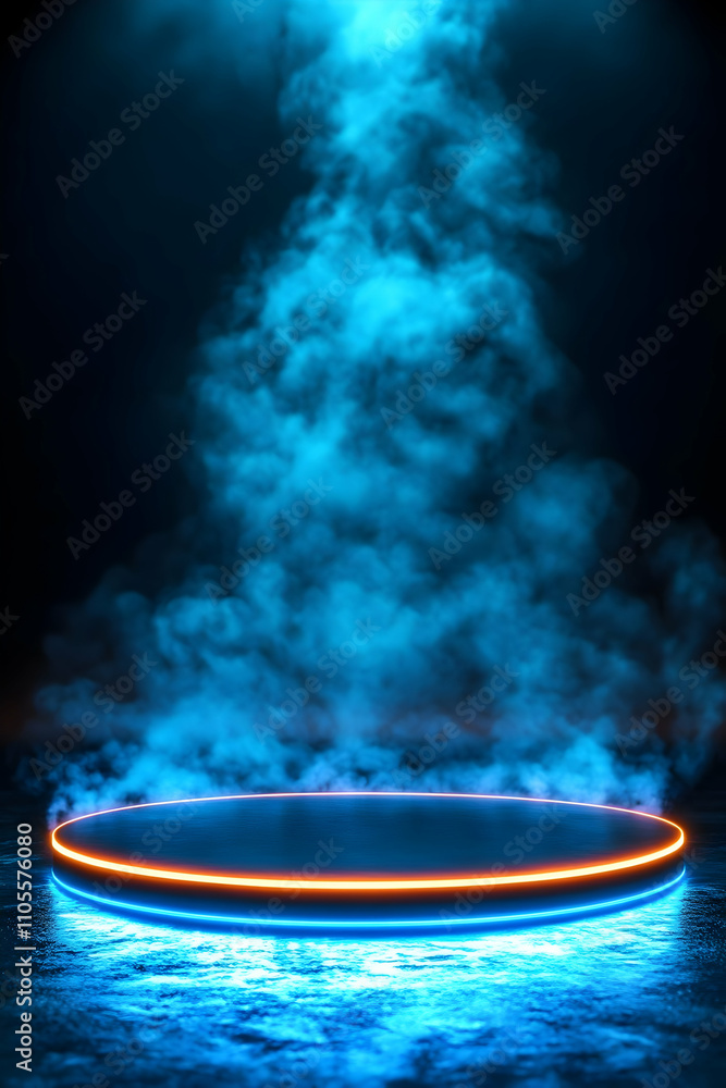 Neon Glowing Circle 3D Render Neon Glowing Circle 3D Render