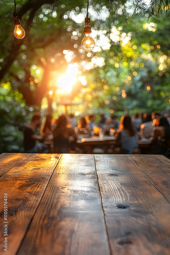 Golden Hour Outdoor Table Background Illustration Golden Hour Outdoor Table Background Illustration