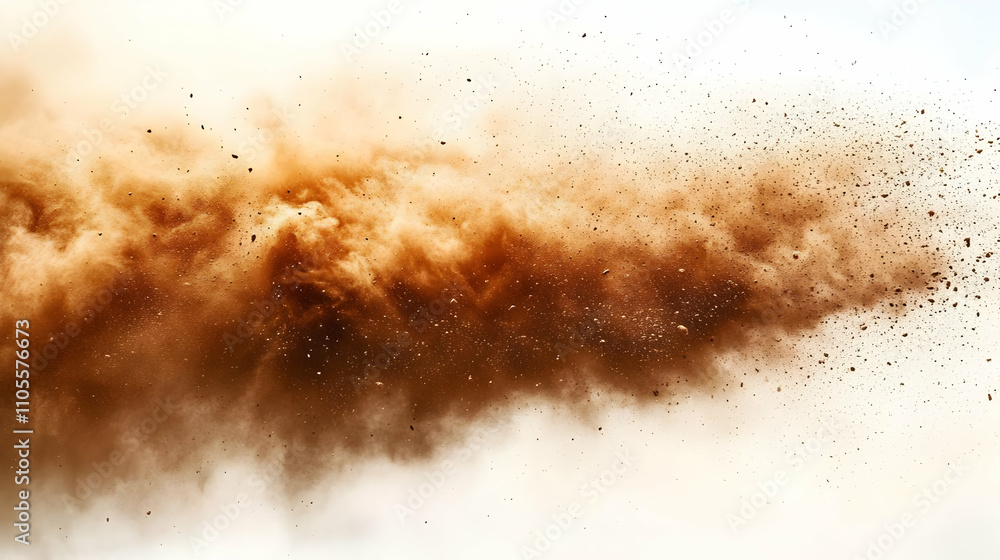 Brown Dust Explodes Dynamically, Abstract Art Design Texture Brown Dust Explodes Dynamically, Abstract Art Design Texture