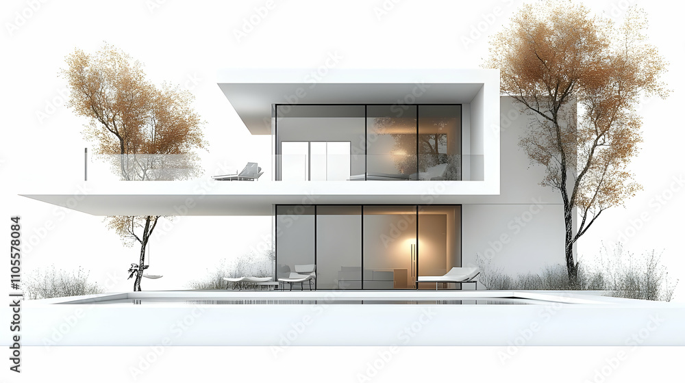 Modern Minimalist House Design: Stunning Architecture with Pool and Balcony Modern Minimalist House Design: Stunning Architecture with Pool and Balcony