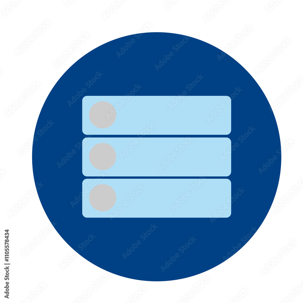 Illustration of Data Server Icon for IT Infrastructure Illustration of Data Server Icon for IT Infrastructure