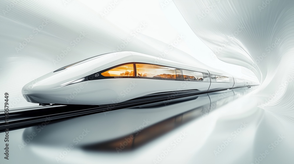 Futuristic High-Speed Train in Motion Futuristic High-Speed Train in Motion