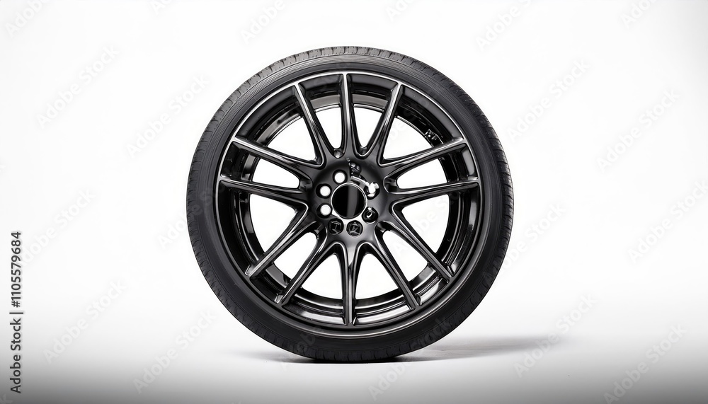 black car wheel isolated on white background black car wheel isolated on white background