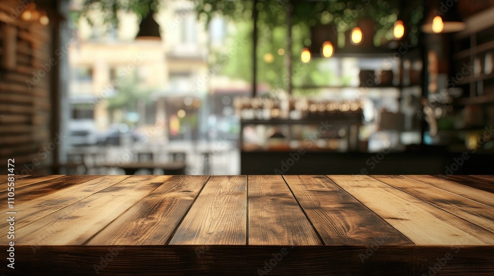 Warm wooden table in a cozy café setting, perfect for gathering and enjoying a meal. Warm wooden table in a cozy café setting, perfect for gathering and enjoying a meal.