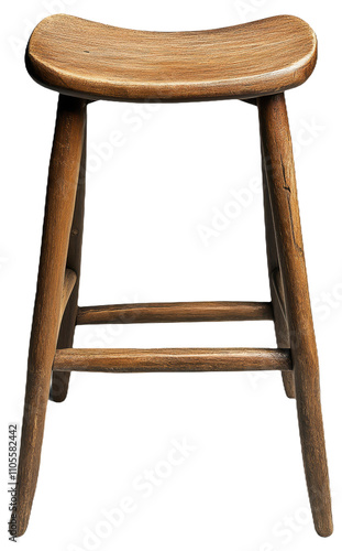 PNG Wooden stool with curved seat