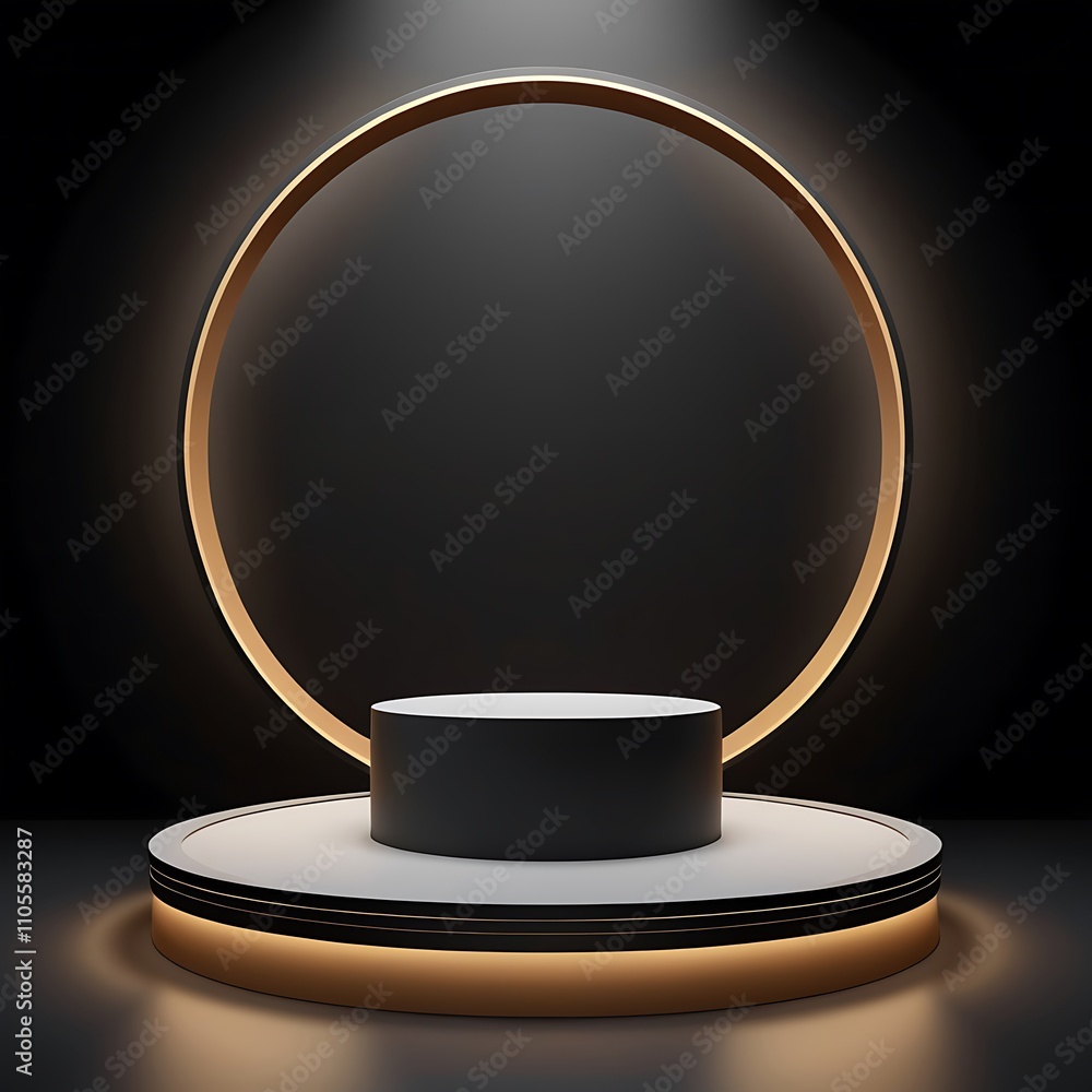 3d podium background neon light design 3d podium background neon light design