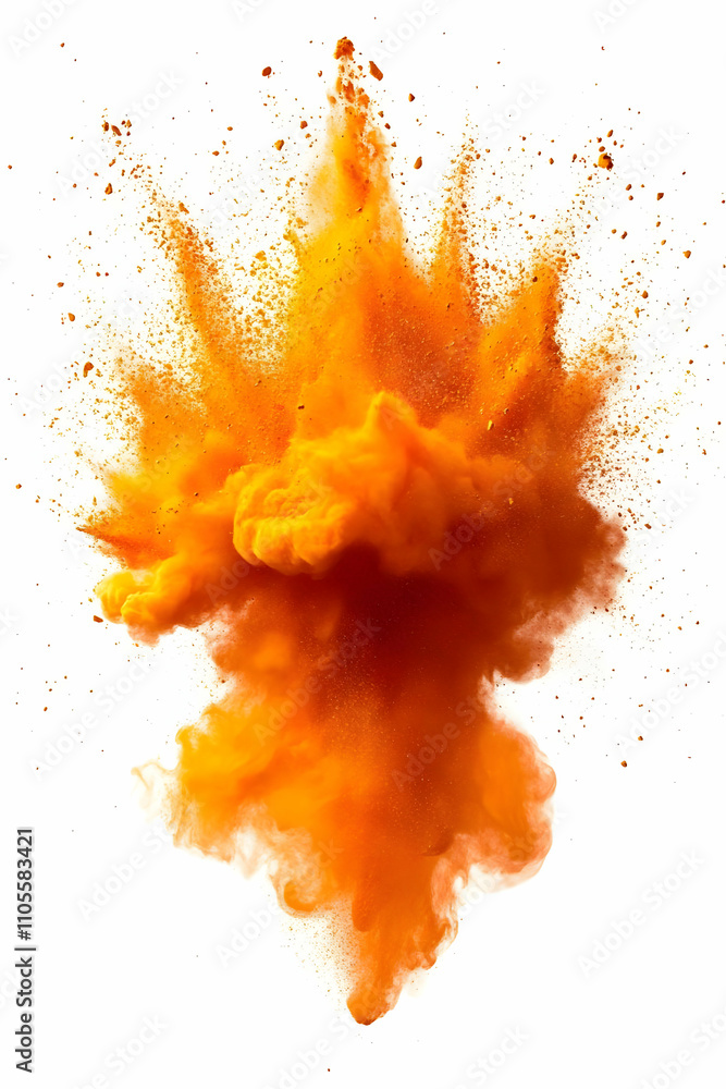 Orange Powder Explosion Abstract Background Image Orange Powder Explosion Abstract Background Image