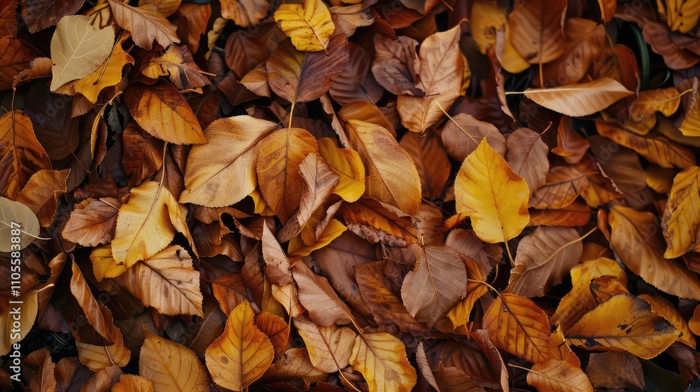 Dry leaves in brown and yellow tumbling near. Dry leaves in brown and yellow tumbling near.