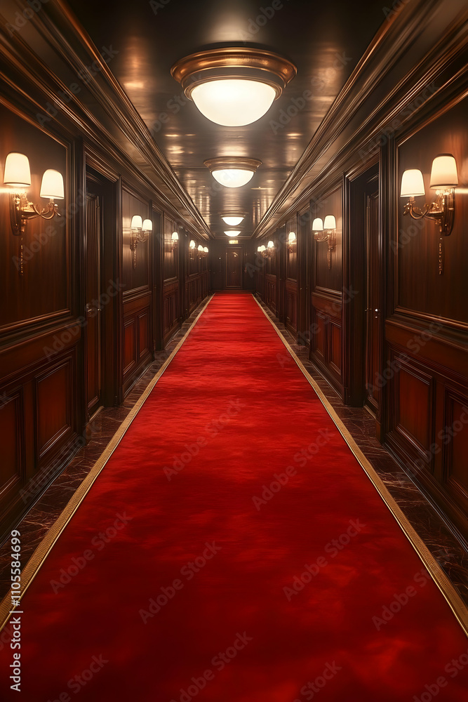 Red Carpet Corridor Interior Illustration Red Carpet Corridor Interior Illustration