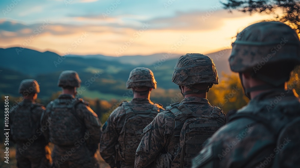 Long Line of Soldiers Marching Down a Field Long Line of Soldiers Marching Down a Field