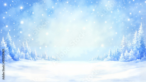 Wallpaper Mural Snowy forest under a bright blue winter sky Torontodigital.ca