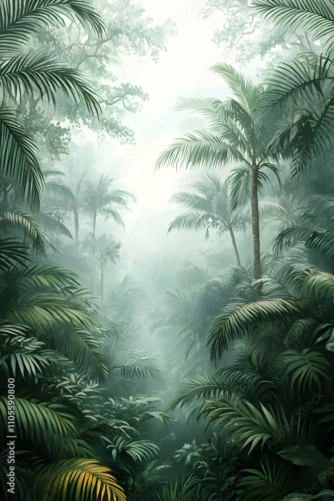 Lush Tropical Jungle Illustration Lush Tropical Jungle Illustration