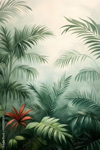 Lush Tropical Leaves Illustration