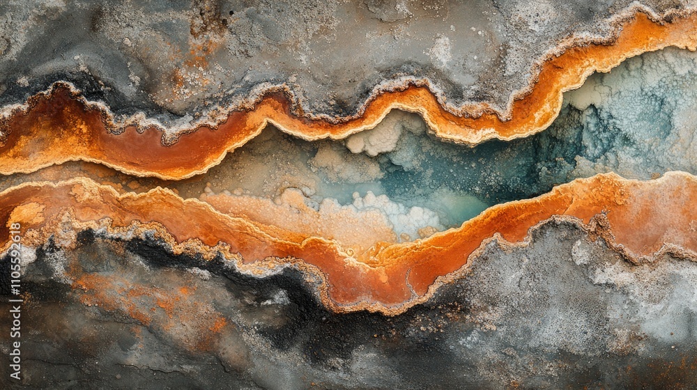 Obraz premium Geothermal texture creating colorful abstract design on the ground