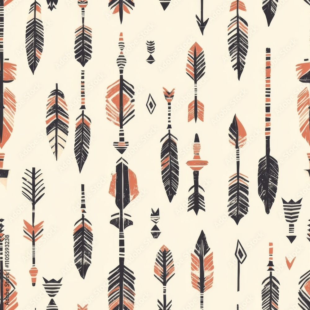 Boho Arrows Seamless Pattern Design Boho Arrows Seamless Pattern Design
