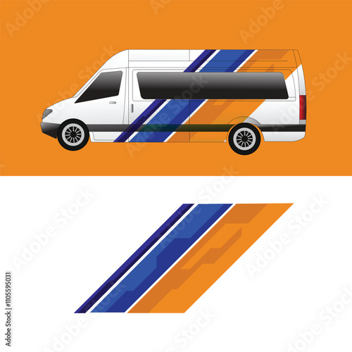 vector design decal livery background car van body, modern sticker
