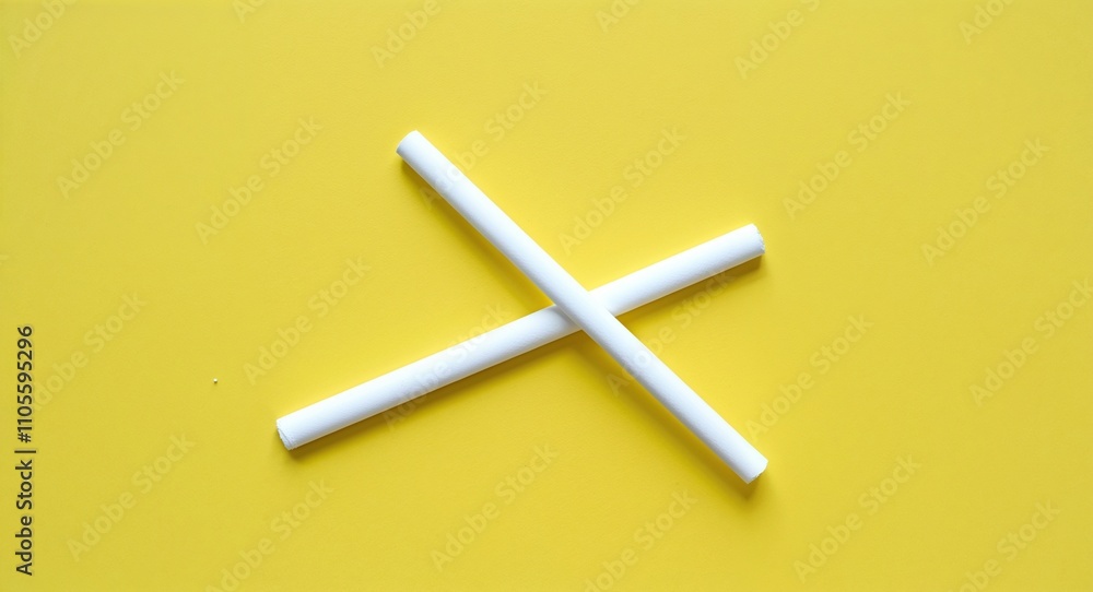 Obraz premium Chalk Stick on Yellow background design