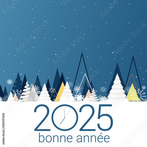 Bonne année - meilleurs vœux 2025 - vecteur pour affiche bannière salutation et célébration du nouvel an 2025.