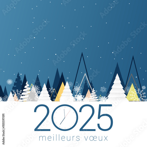 Bonne année - meilleurs vœux 2025 - vecteur pour affiche bannière salutation et célébration du nouvel an 2025.