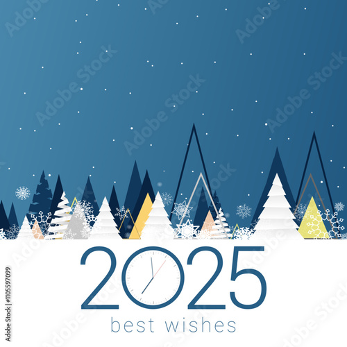 Happy new year - best wishes 2025 with colorful number. Perfect vector for poster banner greeting and new year 2025 celebration.