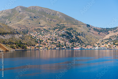 Symi island. Scenic landscape of Greek island. Dodecan photo