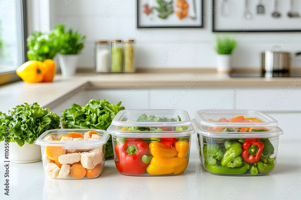 Healthy Meal Prep for Productive Work from Home Lifestyle with Fresh Produce and Minimalist Decor Healthy Meal Prep for Productive Work from Home Lifestyle with Fresh Produce and Minimalist Decor