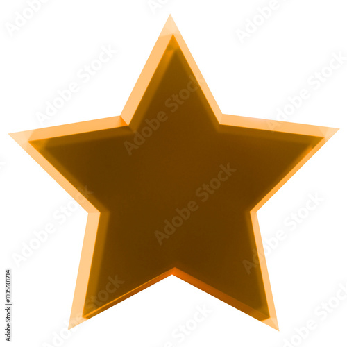 ellow star on a transparent background photo