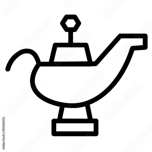 Aladdin Antique Genie Line Icon