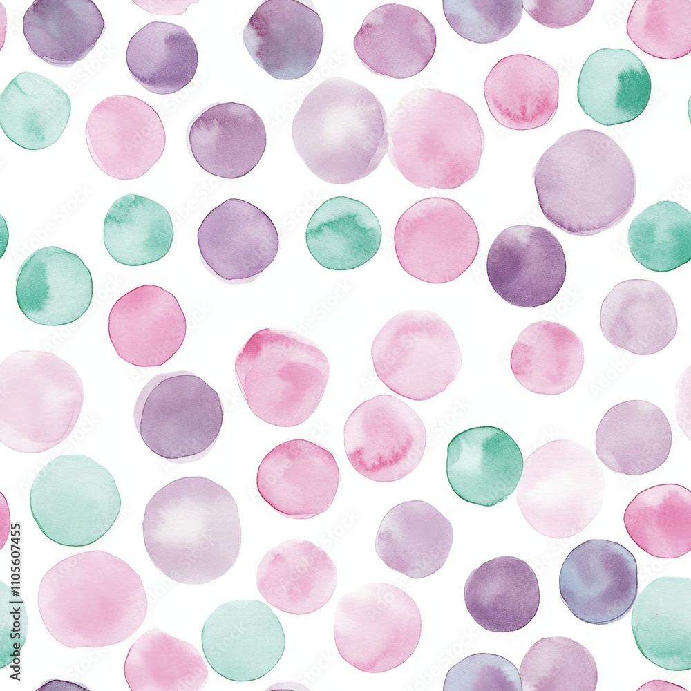 Pastel Watercolor Circles Pattern Design Pastel Watercolor Circles Pattern Design