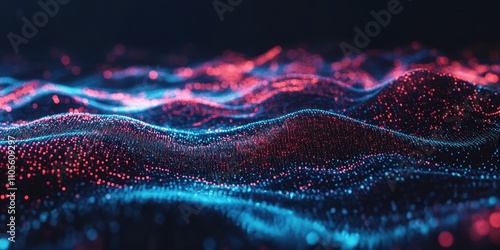 neon waves of technology and cryptocurrency modernity