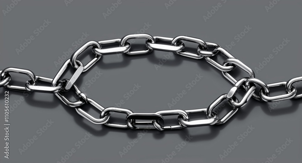Obraz premium Metal Chain on Gray background design